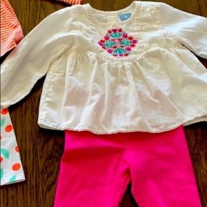 One toddler outfit - pink and white set 12m